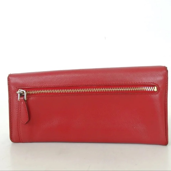 AUTH Prada Saffiano Long Wallet Red - Picture 2 of 8